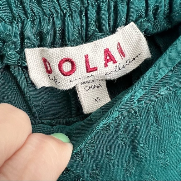 2/25 Anthropologie DOLAN wide leg pants trouser green dots - Picture 4 of 6